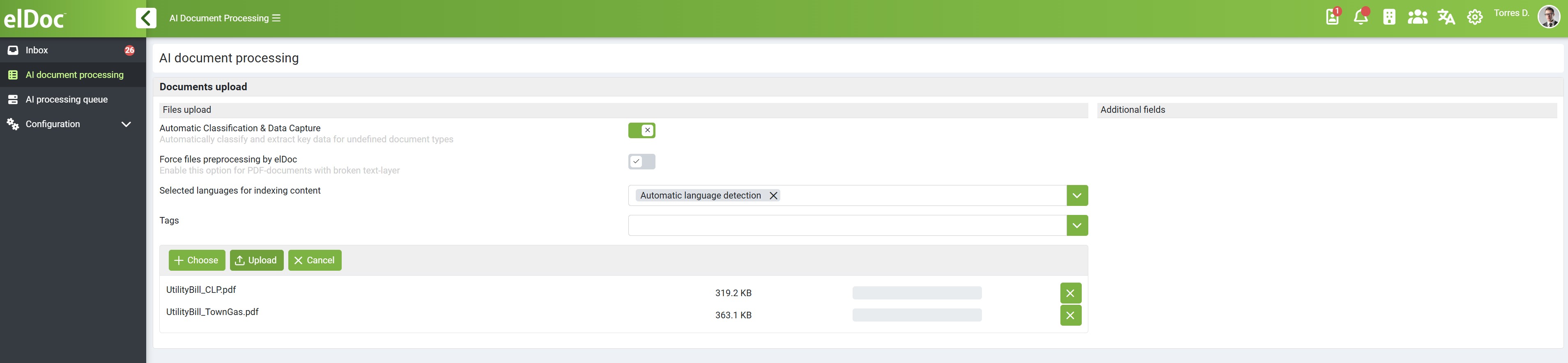 elDoc Utility Bills Upload